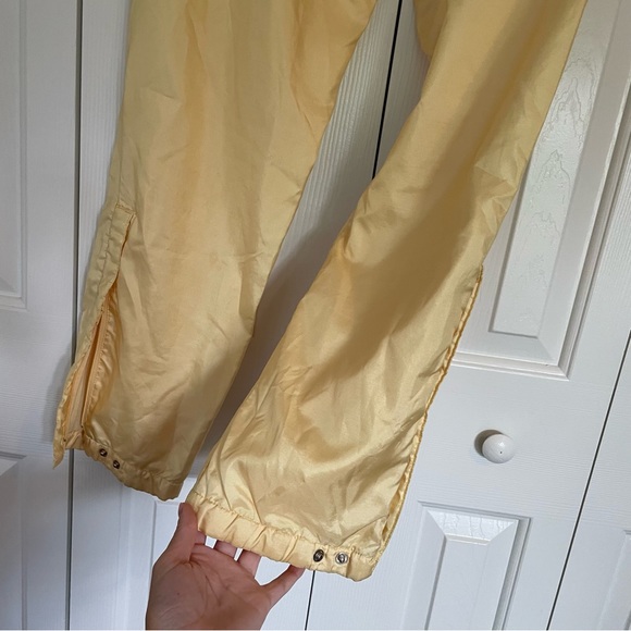 Vtg Y2K Adidas Gold Satin Track Pants Joggers Sz Medium Ankle Zip - Picture 14 of 15
